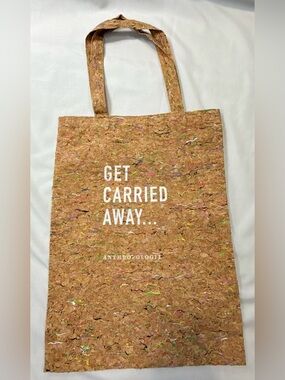 Anthropologie Cork Tote with Multicolor Speckle Detail